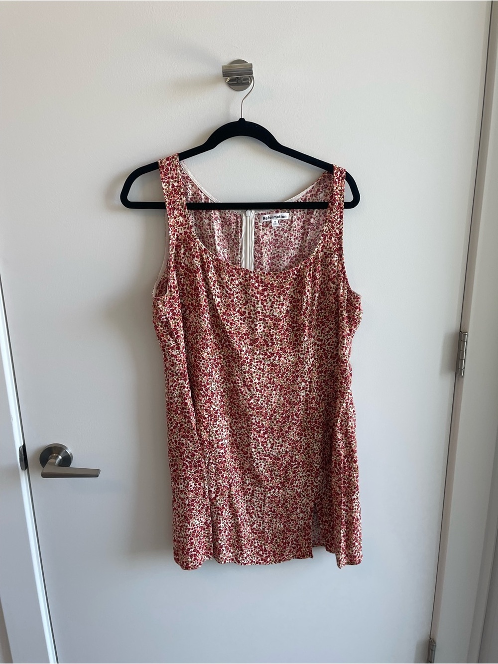 Reformation Noha Floral Red Sleeveless Dress